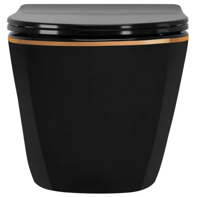 Závesná WC misa Carlo Min Tornado Black Gold Edge