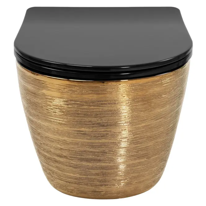 Závesná WC misa Carlo Mini Tornado Gold Brush