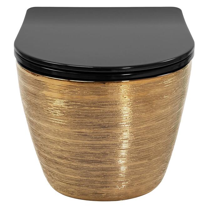Závesná WC misa Carlo Mini Tornado Gold Brush,2