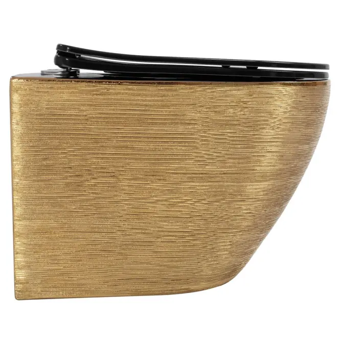 Závesná WC misa Carlo Mini Tornado Gold Brush