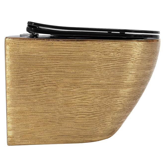 Závesná WC misa Carlo Mini Tornado Gold Brush