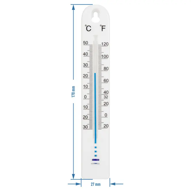 Univerzálny teplomer (-30/50 °C) 17 cm biely
