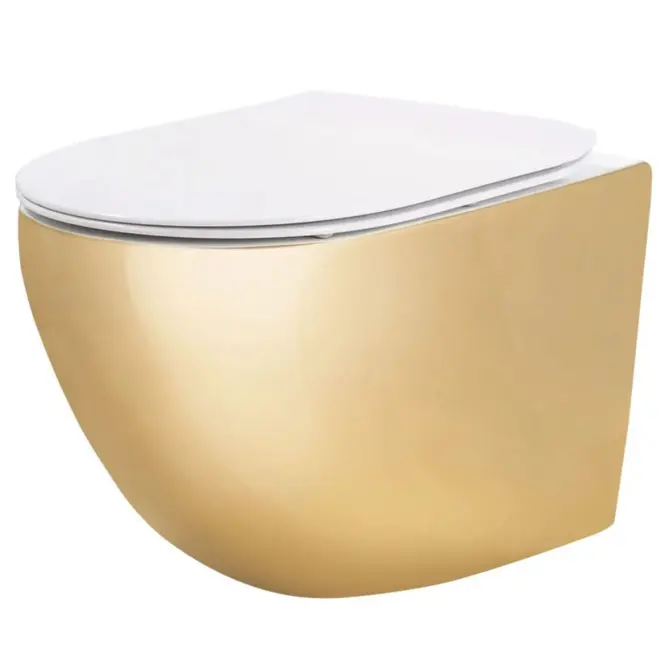 Závesná WC misa Carlo Mini Tornado  Gold