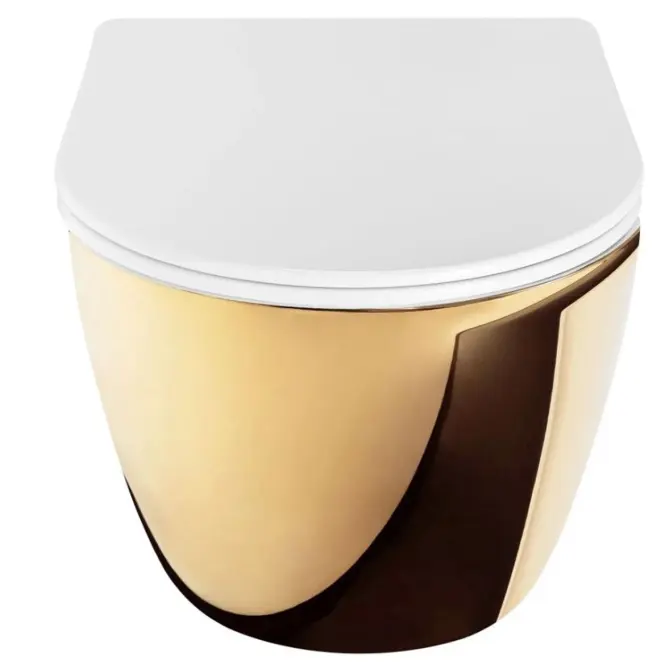 Závesná WC misa Carlo Mini Tornado  Gold