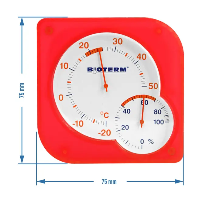 Vnútorný bimetalový teplomer s vlhkomerom (-20/50 °C) mix