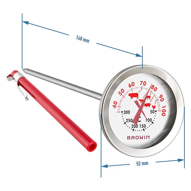 Teplomer s dvojitou stupnicou (30/100 °C a 50/300 °C) 13,0 cm