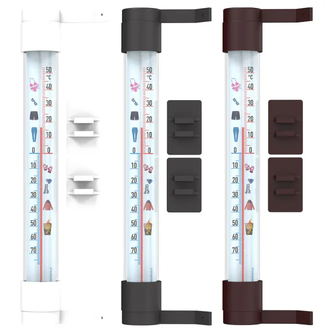 Vonkajší teplomer s grafikou – oblečenie (-50/50 °C) 23 cm mix