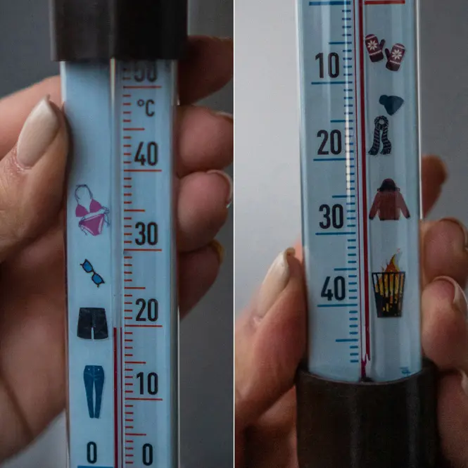 Vonkajší teplomer s grafikou – oblečenie (-50/50 °C) 23 cm mix,8
