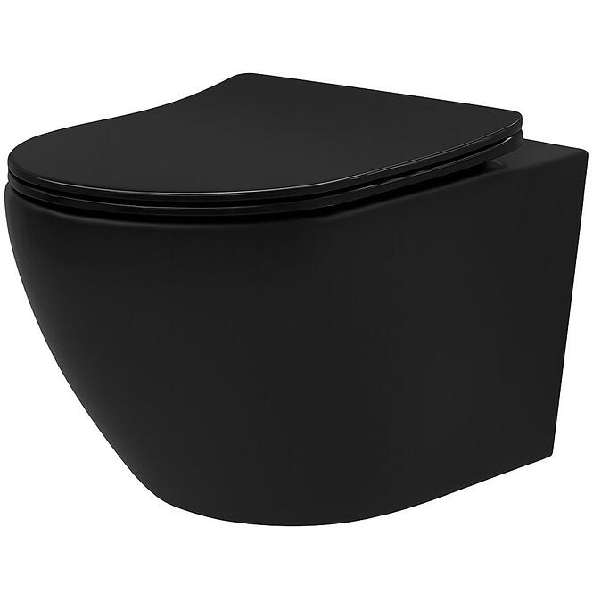 Závesná WC misa Carlo Mn Tornado Black Matt