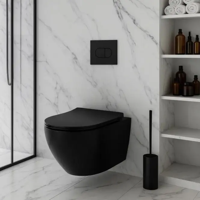 Závesná WC misa Carlo Mn Tornado Black Matt