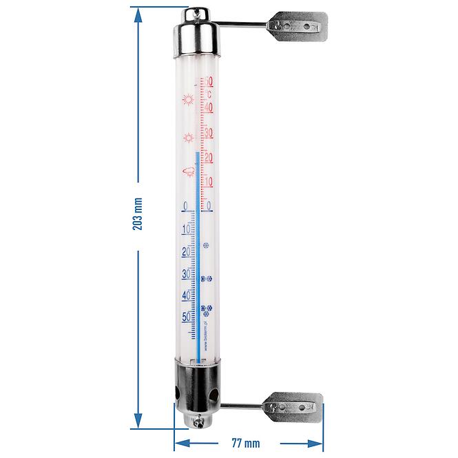 Vonkajší teplomer s kovovým rámom (-50/50 °C) 20 cm
