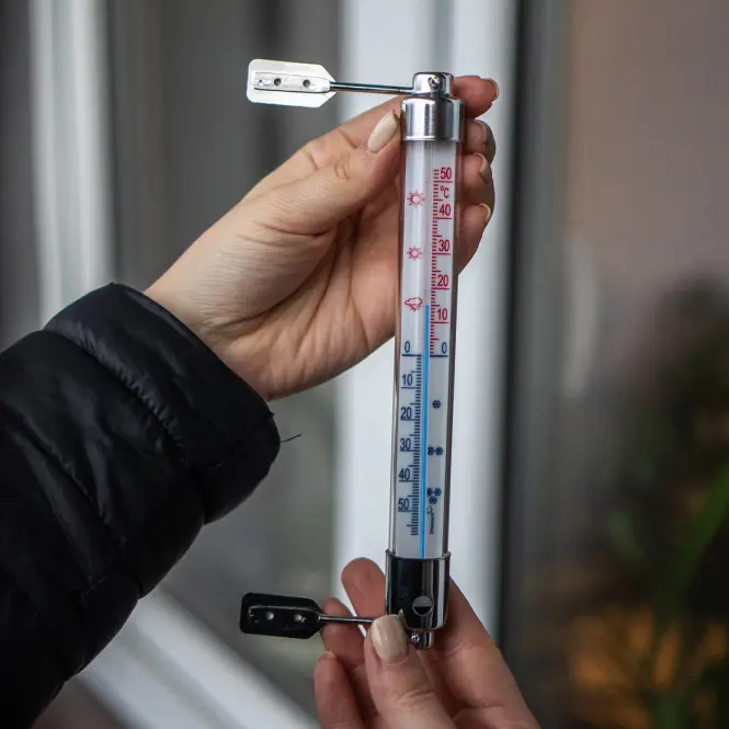 Vonkajší teplomer s kovovým rámom (-50/50 °C) 20 cm