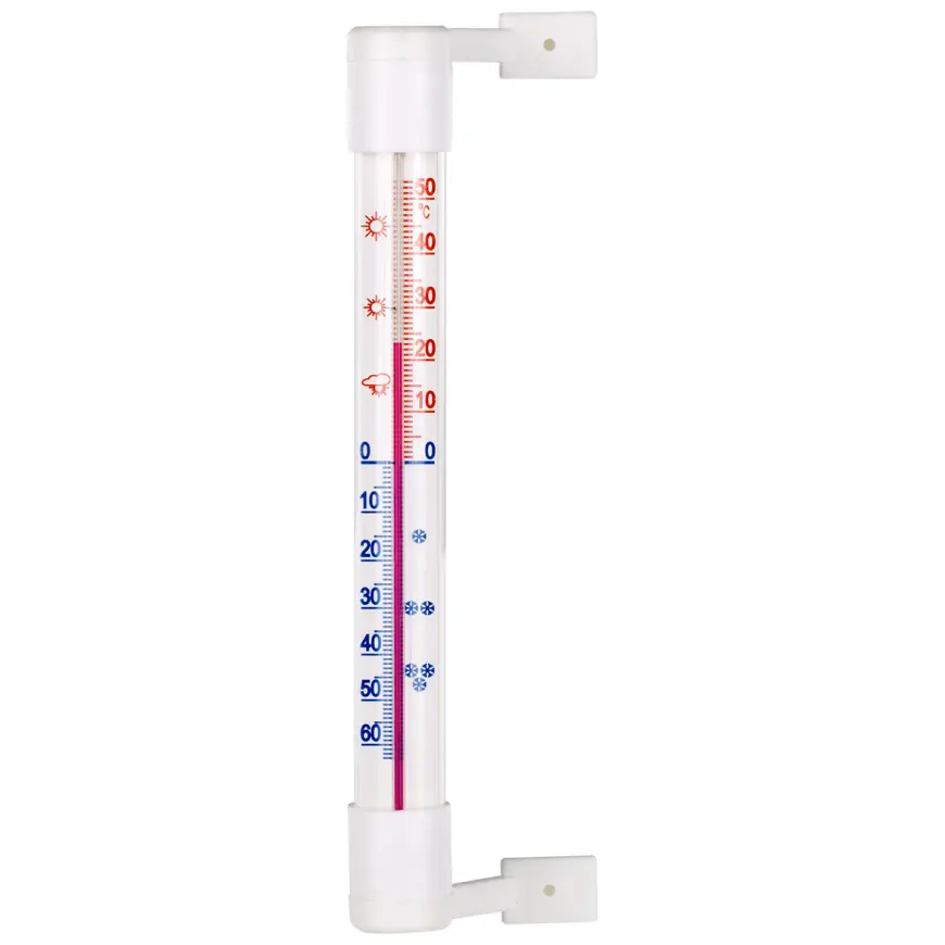 Vonkajší teplomer biely (-50/50 °C) 18 cm