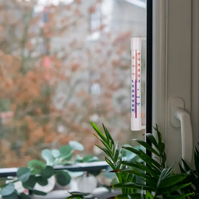 Vonkajší teplomer biely (-50/50 °C) 18 cm