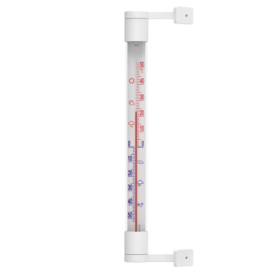 Vonkajší teplomer biely (-50/50 °C) 22 cm