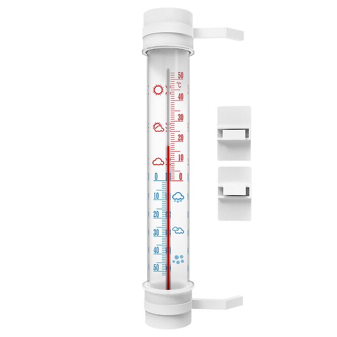 Vonkajší teplomer biely (-50/50 °C) 27 cm