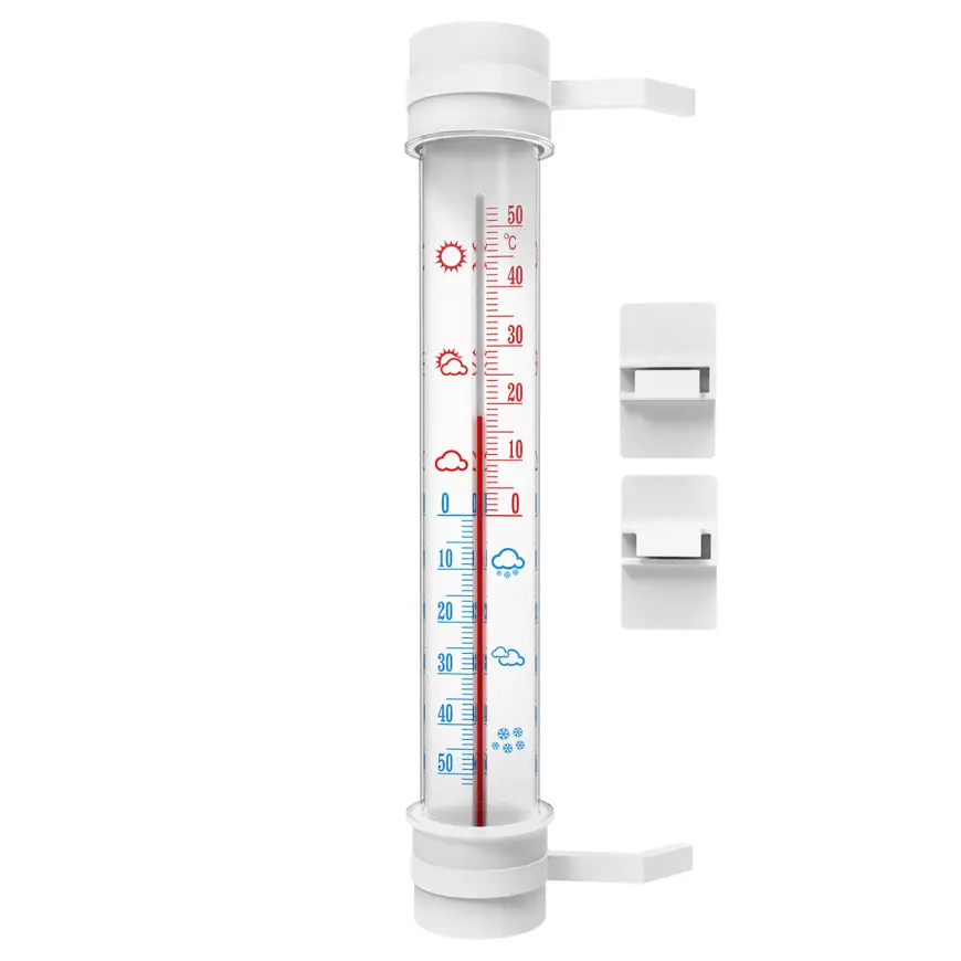 Vonkajší teplomer biely (-50/50 °C) 27 cm