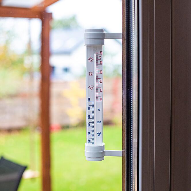 Vonkajší teplomer biely (-50/50 °C) 27 cm