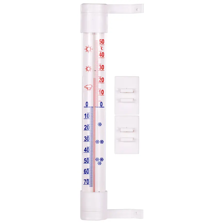 Vonkajší teplomer biely (-60/50 °C) 23 cm