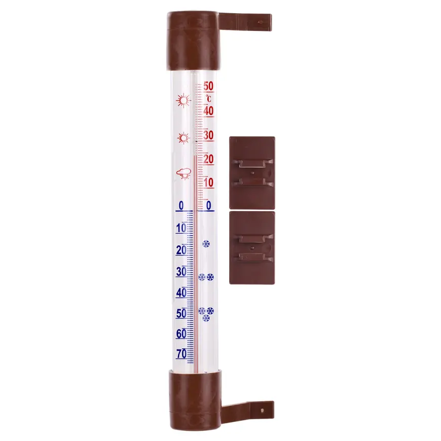 Vonkajší teplomer hnedý (-60/50 °C) 23 cm