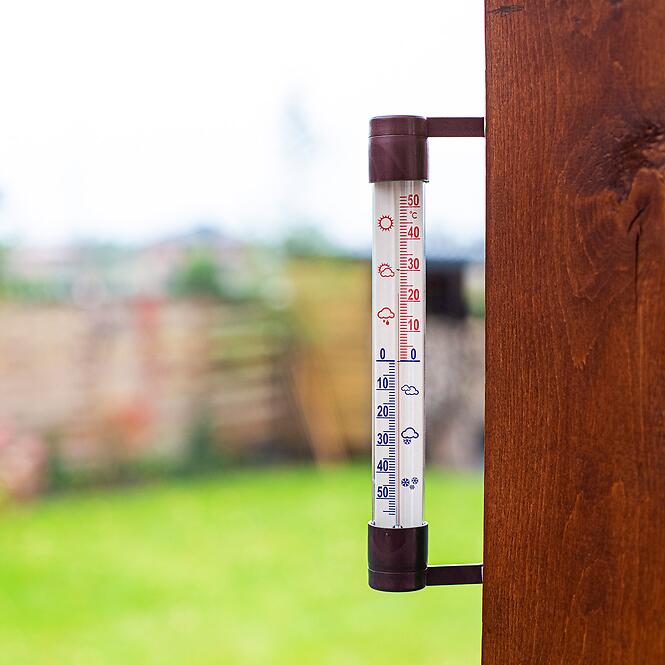 Vonkajší teplomer hnedý (-60/50 °C) 23 cm