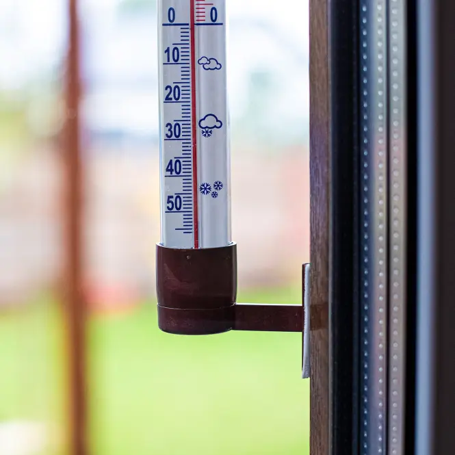 Vonkajší teplomer hnedý (-60/50 °C) 23 cm