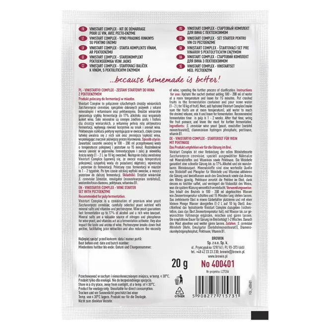 Vinistart complex štartovacia súprava pre víno 20 g,2