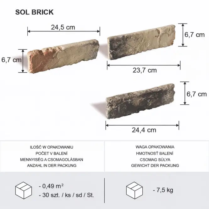 Sadrový obkladový kameň Sol Brick bal=0,49 m2