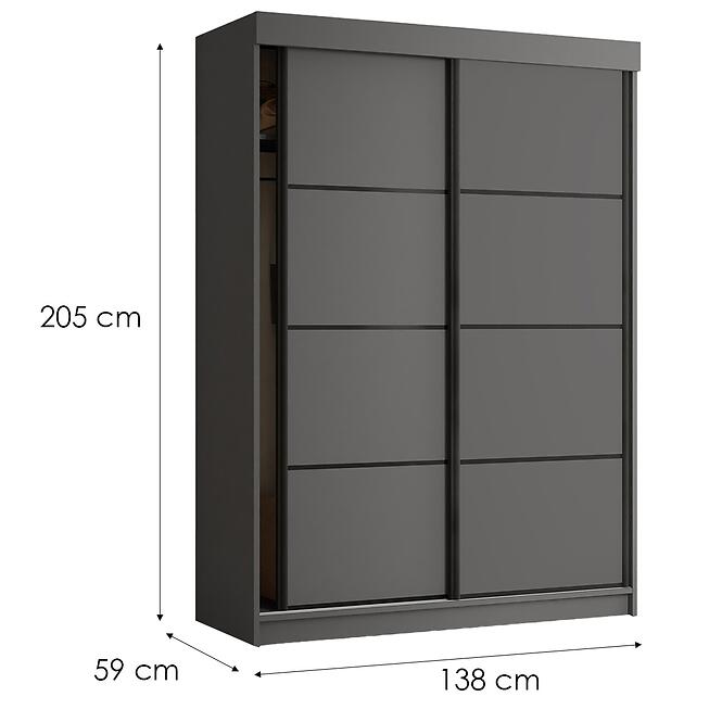 Skriňa Tanger 138 Grafit