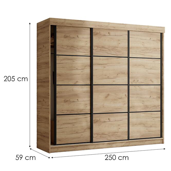 Skriňa Tanger 250 Dub Craft Zlatý