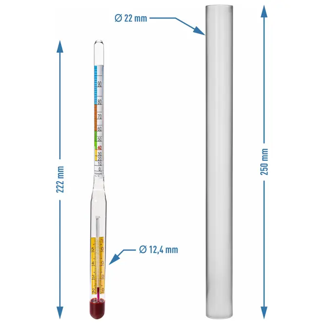 Alkoholmeter s teplomerom