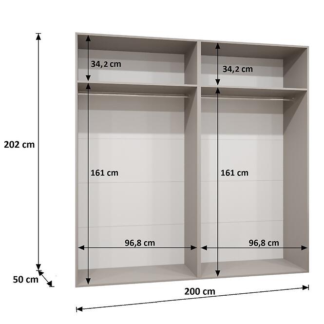 Skriňa Andrew 3-200 kašmír/kašmír,3