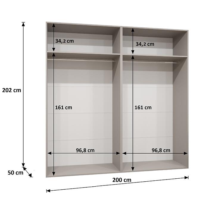 Skriňa Andrew 3-200 kašmír/zlatá,5