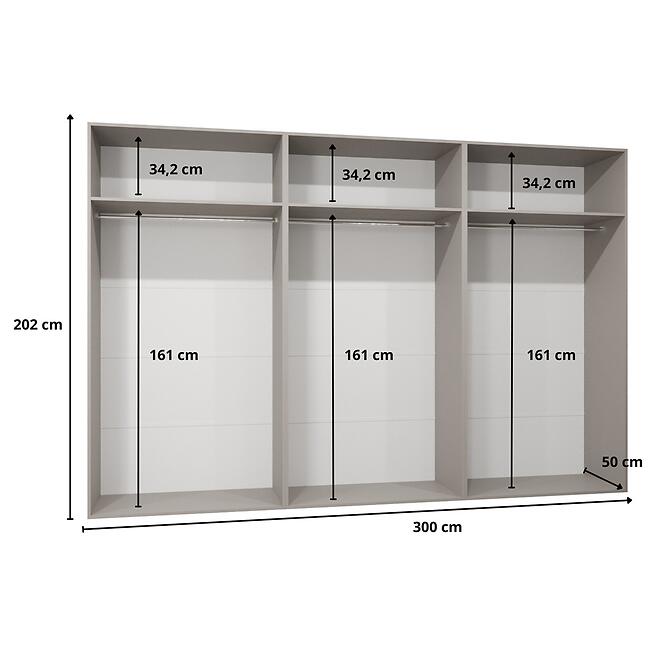 Skriňa Andrew 3-300 kašmír/zlatá,5