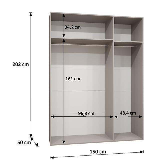 Skriňa Sandi 1-150 čierna/zlatá,2