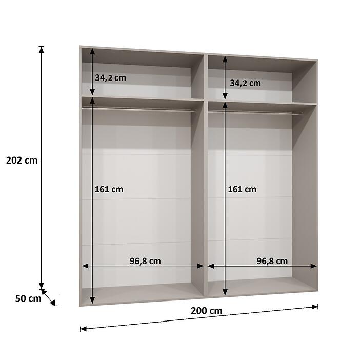 Skriňa Sandi 1-200 biela/čierna,2