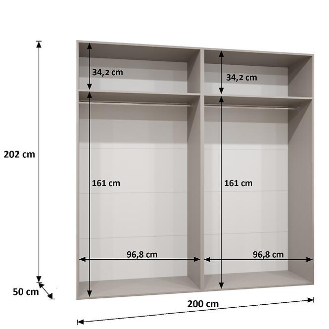 Skriňa Sandi 1-200 biela/zlatá,2