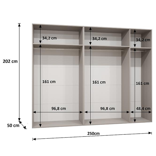Skriňa Sandi 1-250 biela/zlatá,2