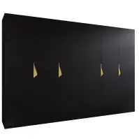 Skriňa Sandi 1-300 (2x150) čierna/zlatá