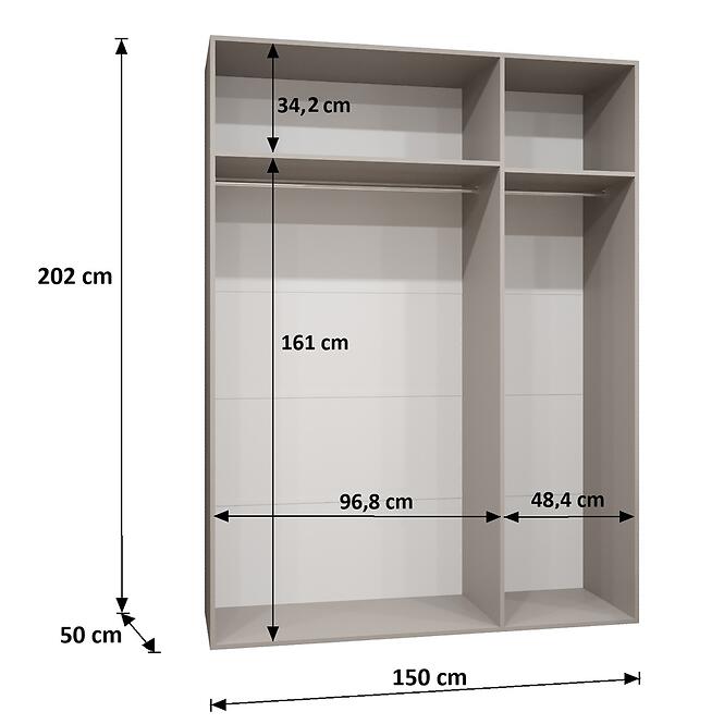 Skriňa Sandi 2-150 čierna/zlatá,2