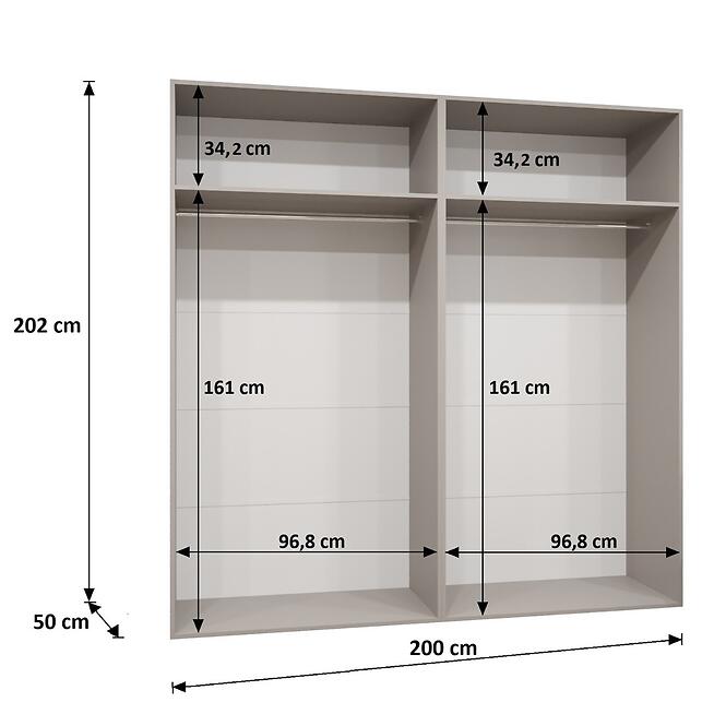 Skriňa Sandi 2-200 čierna/čierna,2