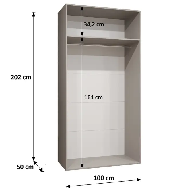 Skriňa Sandi 3-100 biela/čierna,2