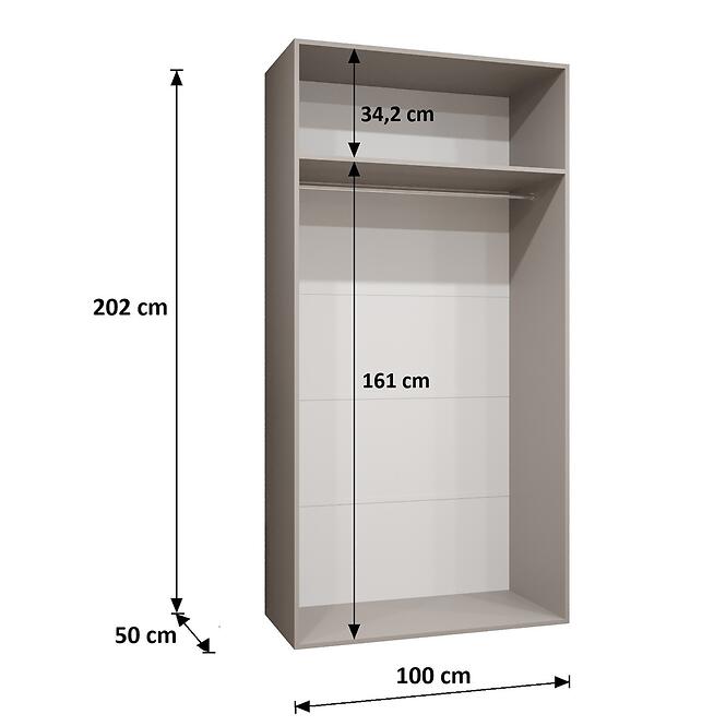 Skriňa Sandi 3-100 kašmír/čierna,2