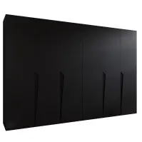 Skriňa Piano 1-300 (2x150) čierna/čierna