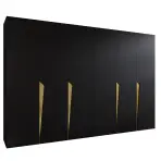 Skriňa Piano 1-300 (2x150) čierna/zlatá