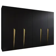 Skriňa Piano 1-300 (2x150) čierna/zlatá
