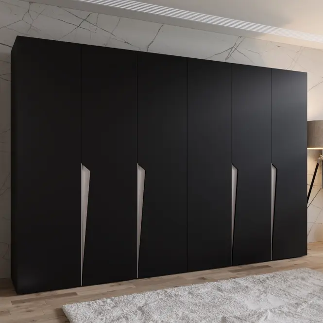 Skriňa Piano 1-300 (2x150) čierna/kašmír