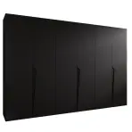 Skriňa Piano 1-300 (3x100) čierna/čierna