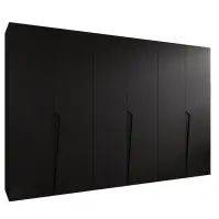Skriňa Piano 1-300 (3x100) čierna/čierna