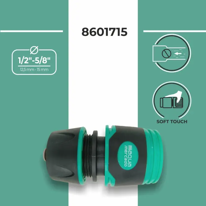 Rýchlospojka - stop ventil 1/2˝-5/8˝ Soft Touch AM5810E